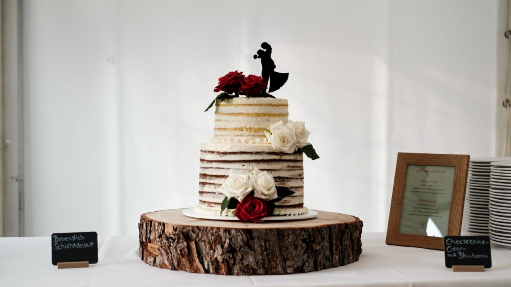 Hochzeitsfoto der Hochzeitstorte